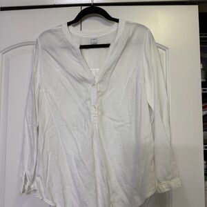 Old Navy Cream Long Sleeve Blouse